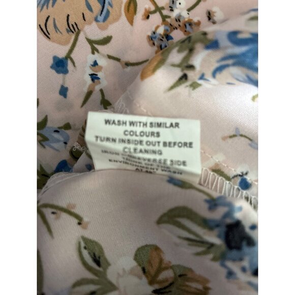 Zanzea Blouse top Womens Floral Print size L Pink Blue Polyester Lightweight - Picture 9 of 9